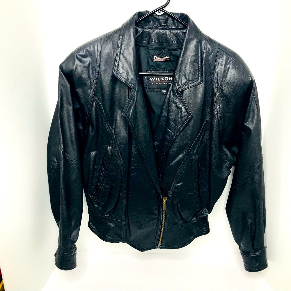 Vintage WILSONS LEATHER Women’s Medium Cropped Motorcycle Jacket Thinsulate